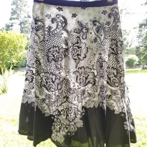 Full and Flowy Black and White Summer Skirt
